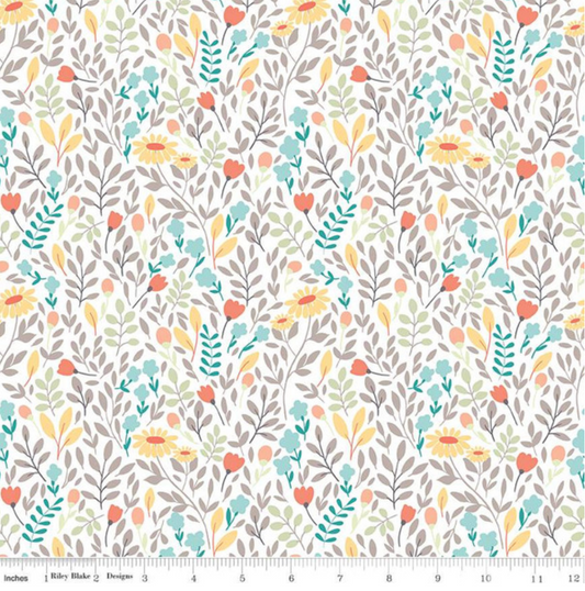 Sunshine and Sweet Tea ~ Summer Floral C14323 White