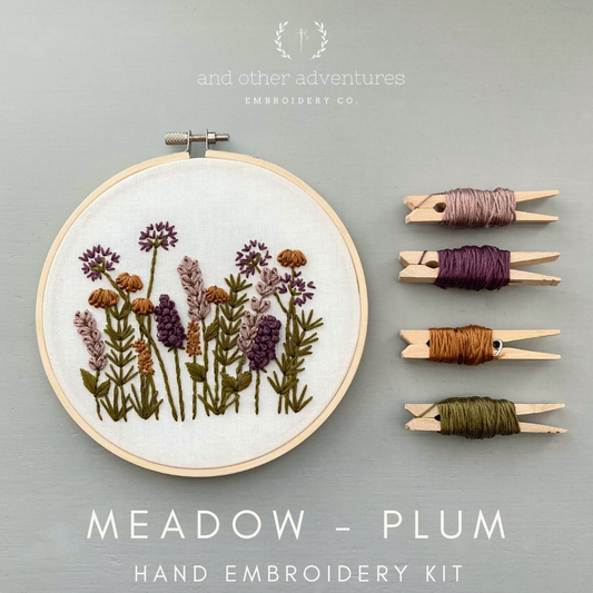 And Other Adventures Embroidery Co | Meadow in Plum Embroidery Kit