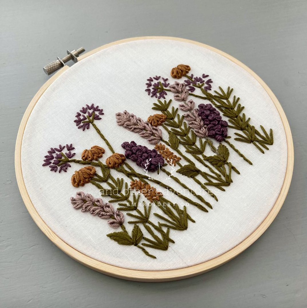 And Other Adventures Embroidery Co | Meadow in Plum Embroidery Kit