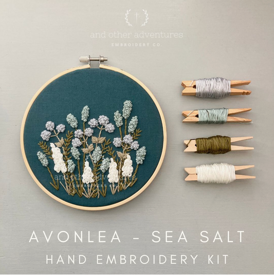 And Other Adventures Embroidery Co | Avonlea in Sea Salt Embroidery Kit