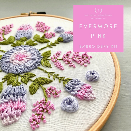 And Other Adventures Embroidery Co | Evermore Pink Embroidery Kit
