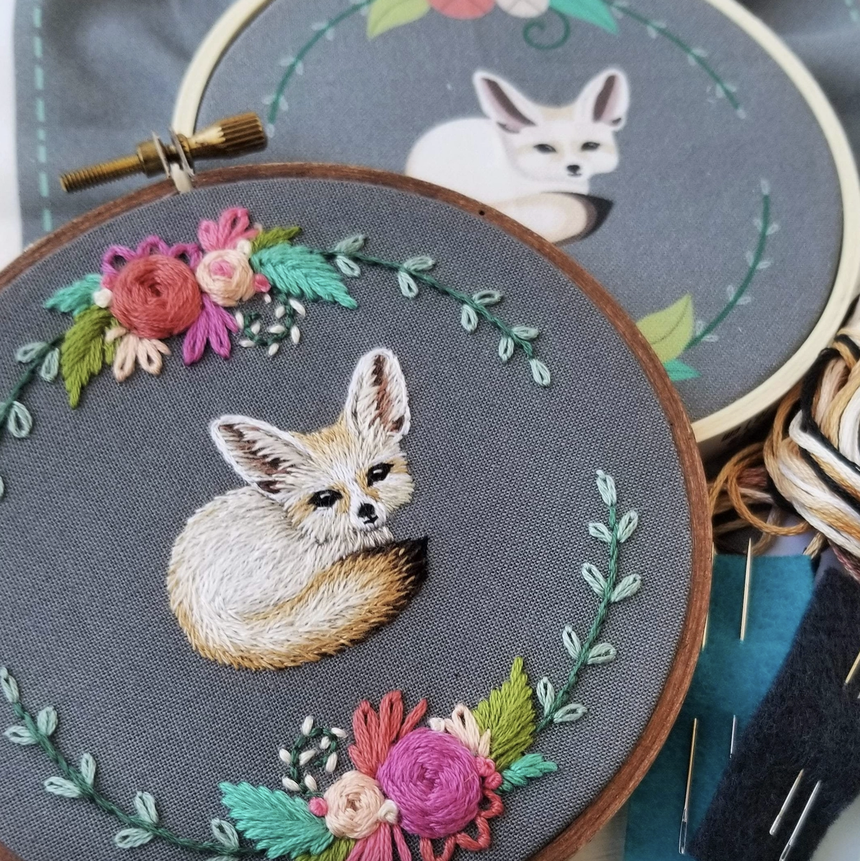 Jessica Long Embroidery | Fennec Fox Embroidery Kit