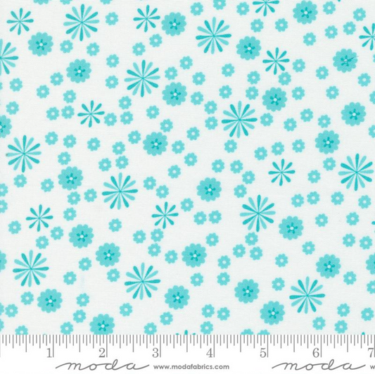 On the Bright Side ~ Raining Flowers Ditsy ~ Sugar Blue 22465 19