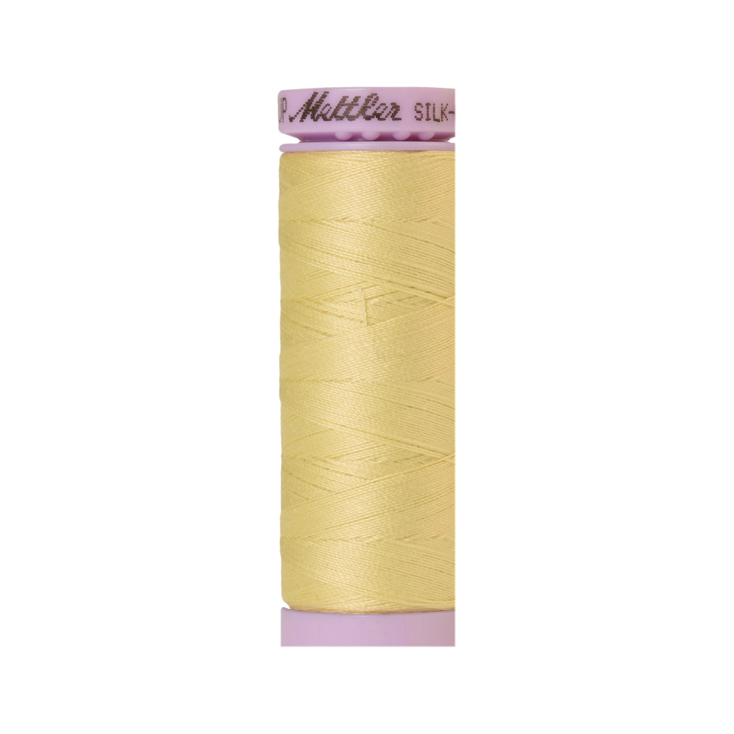 Mettler Silk-Finish 50wt Solid Cotton Thread 164yd/150M Lemon Frost 1412