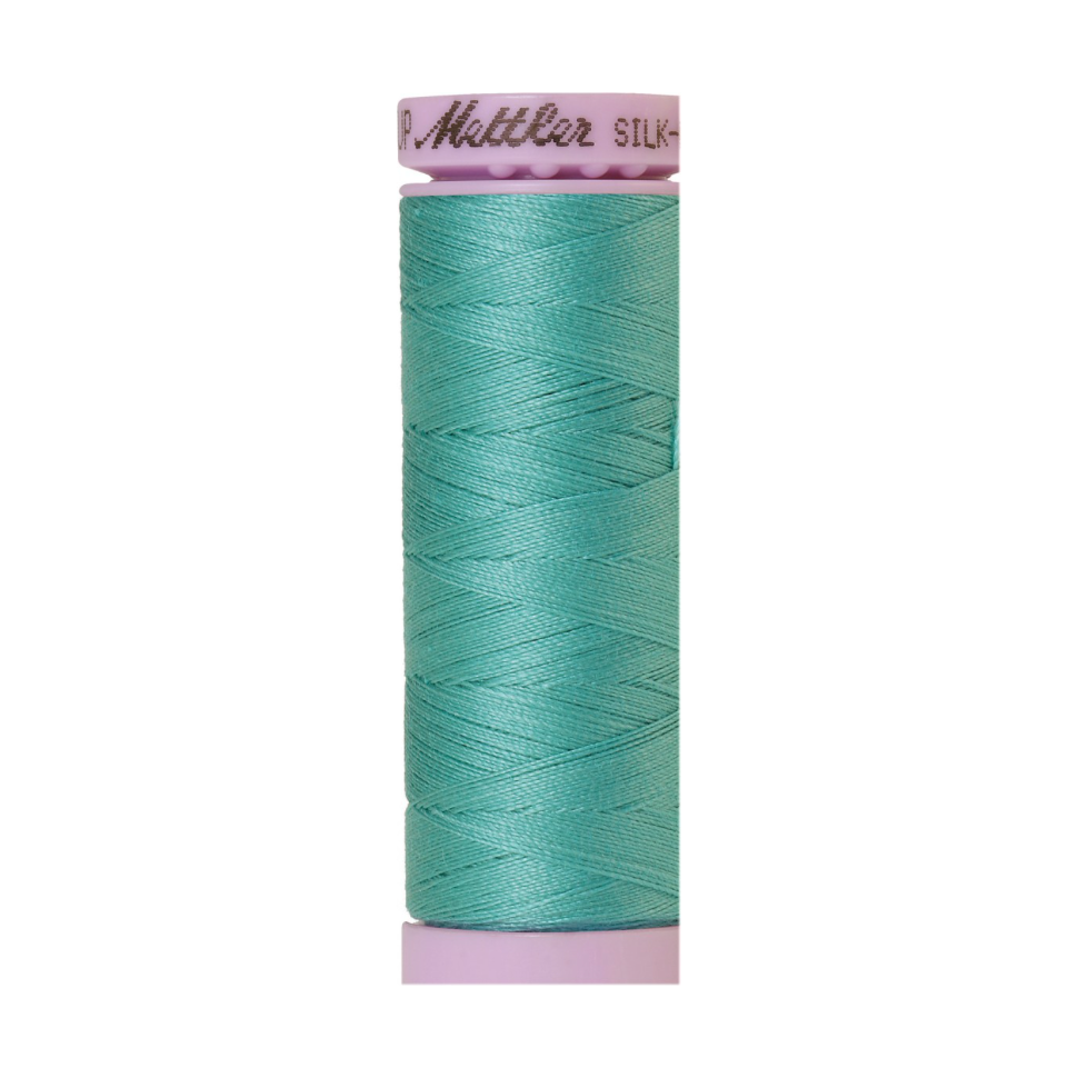 Mettler Silk-Finish 50wt Solid Cotton Thread 164yd/150M Deep Aqua 1091