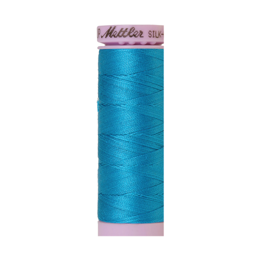 Mettler Silk-Finish 50wt Solid Cotton Thread 164yd/150M Caribbean Blue 1394