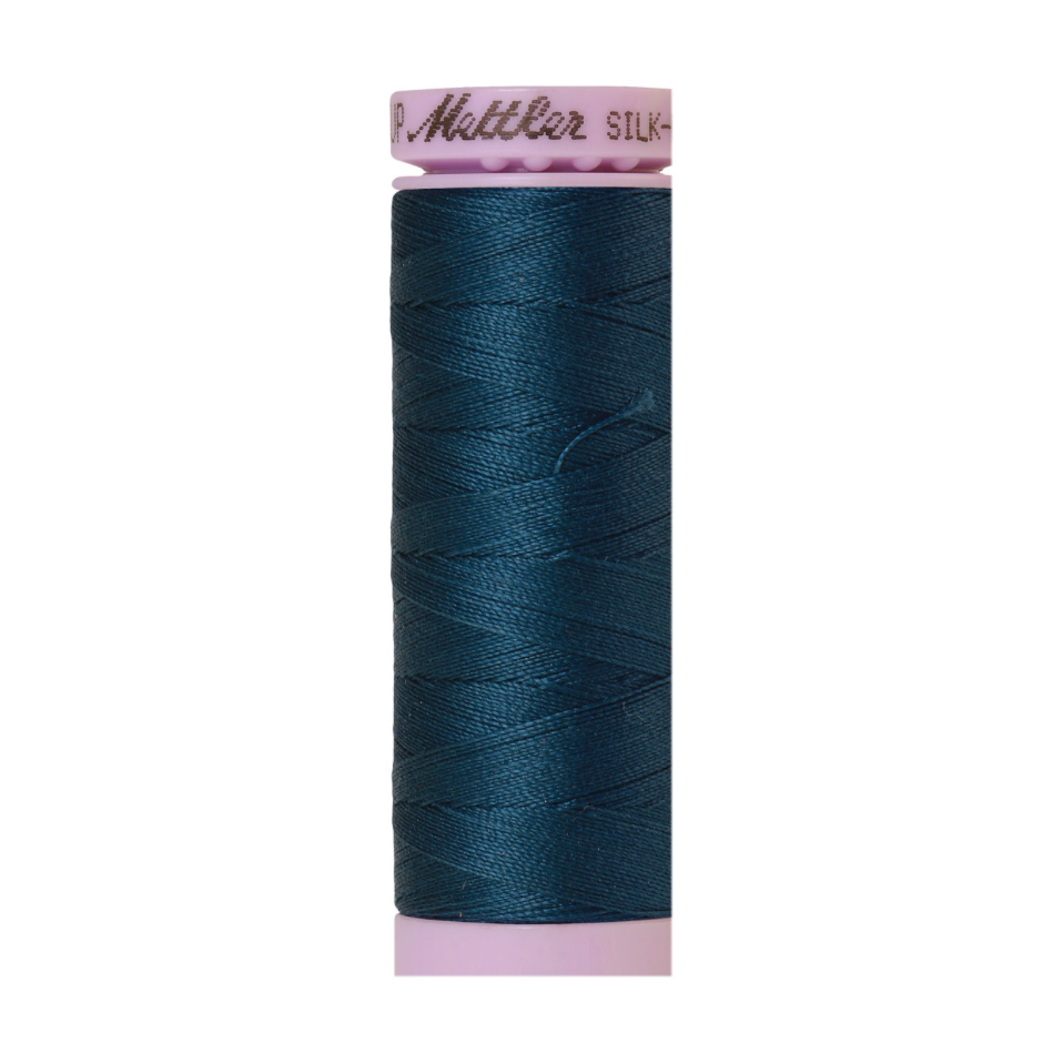 Mettler Silk-Finish 50wt Solid Cotton Thread 164yd/150M Tartan Blue 0485