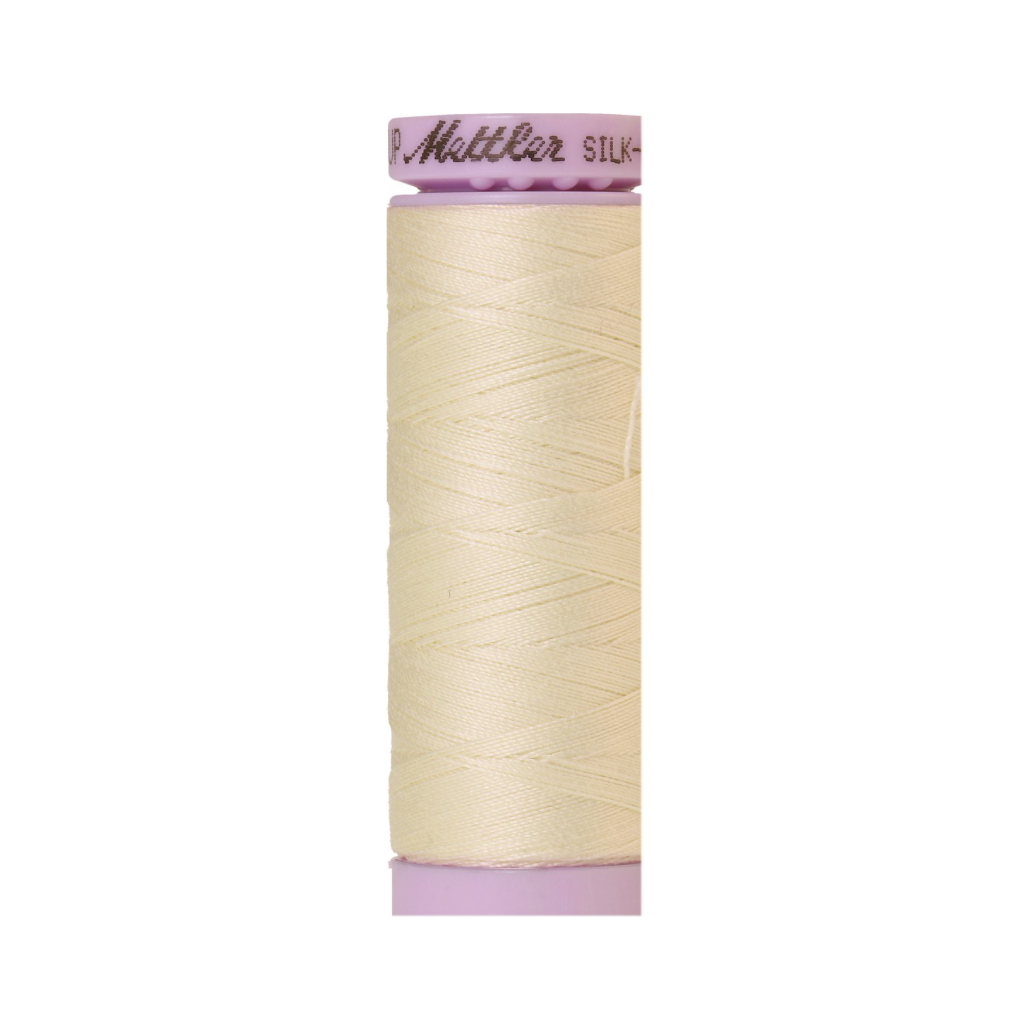 Mettler Silk-Finish 50wt Solid Cotton Thread 164yd/150M Antique White 3612