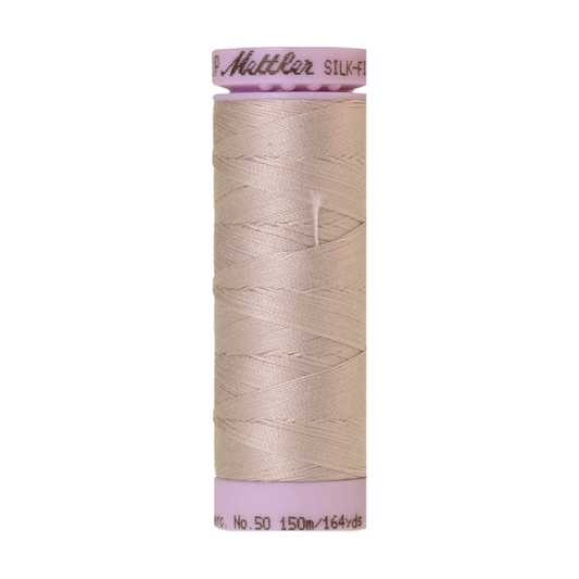 Mettler Silk-Finish 50wt Solid Cotton Thread 164yd/150M Cloud Gray 0319