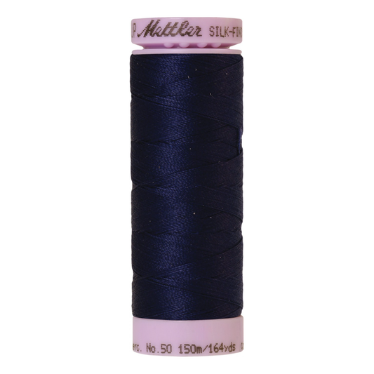 Mettler Silk-Finish 50wt Solid Cotton Thread 164yd/150M Dark Indigo 0016