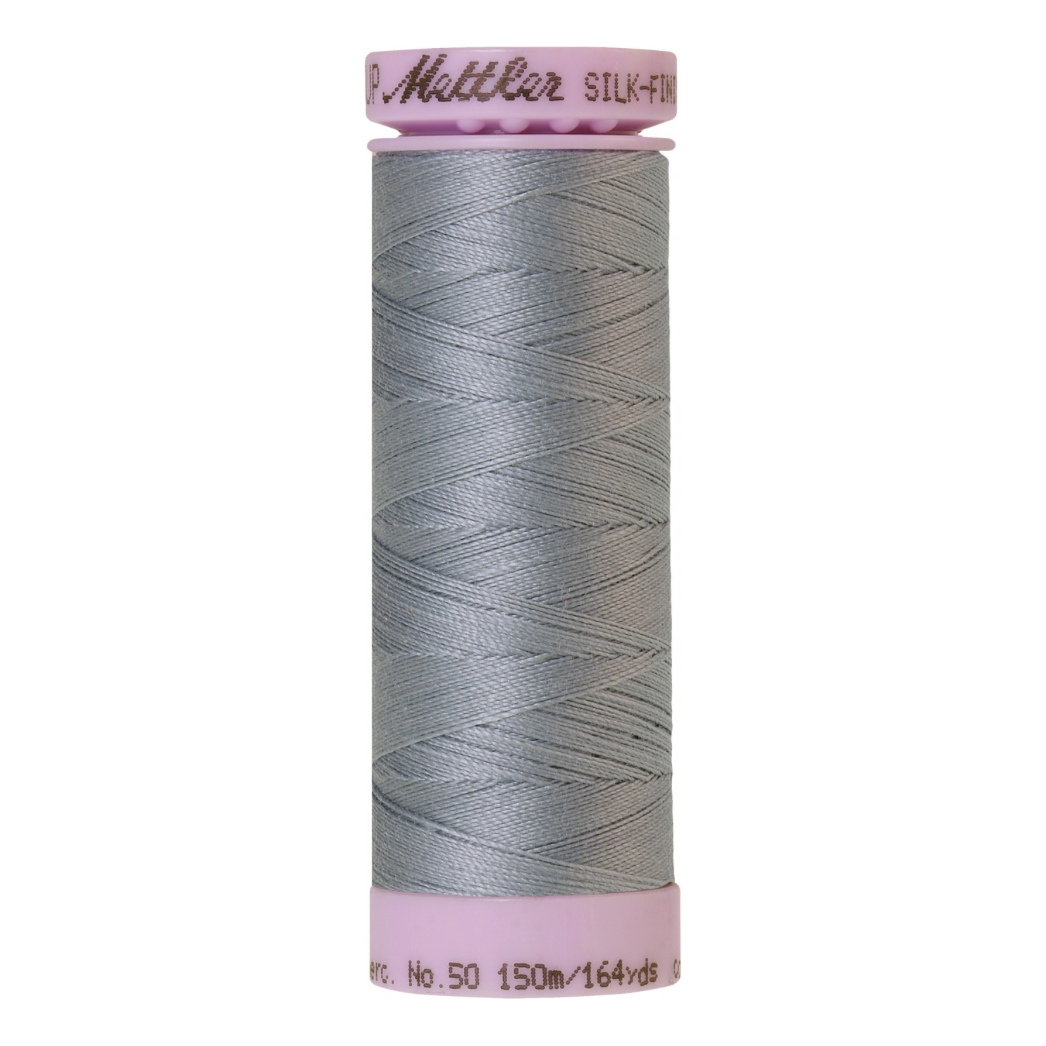Mettler Silk-Finish 50wt Solid Cotton Thread 164yd/150M Ash Blue 0042