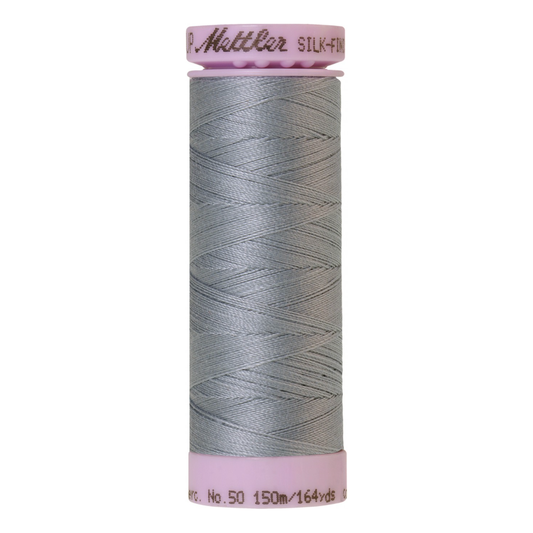 Mettler Silk-Finish 50wt Solid Cotton Thread 164yd/150M Ash Blue 0042