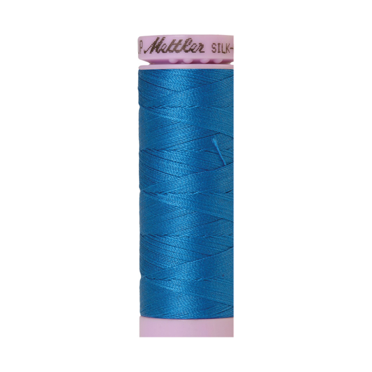 Mettler Silk-Finish 50wt Solid Cotton Thread 164yd/150M Mediterranian Blue 0339