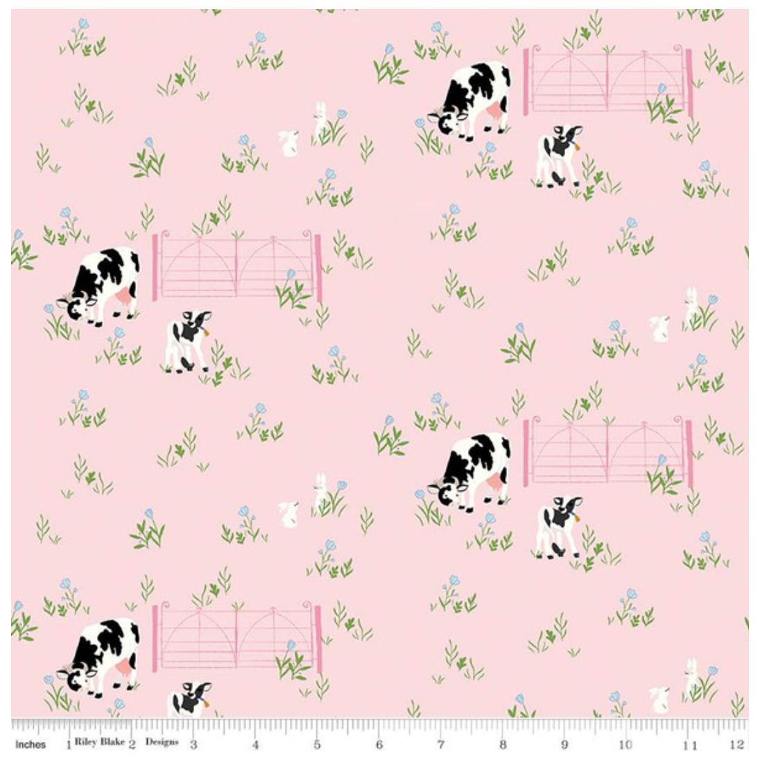 Tulip Cottage ~ Cows and Bunnies C14262 Pink