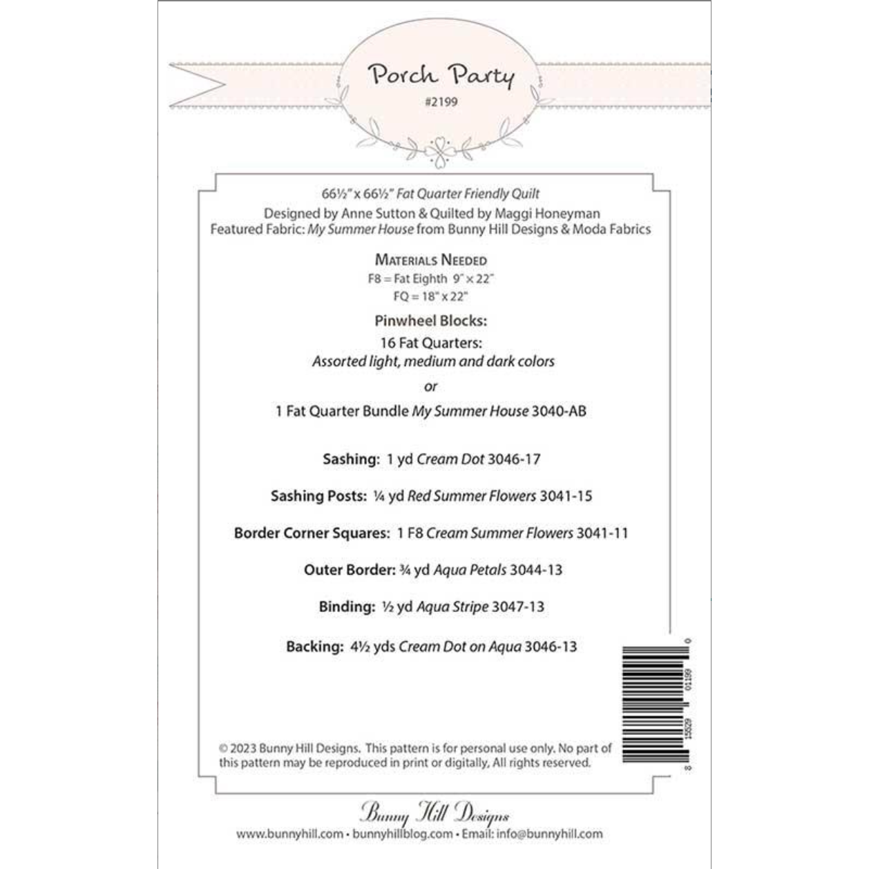 Bunny Hill Designs ~ Porch Party ~ BHD 2199