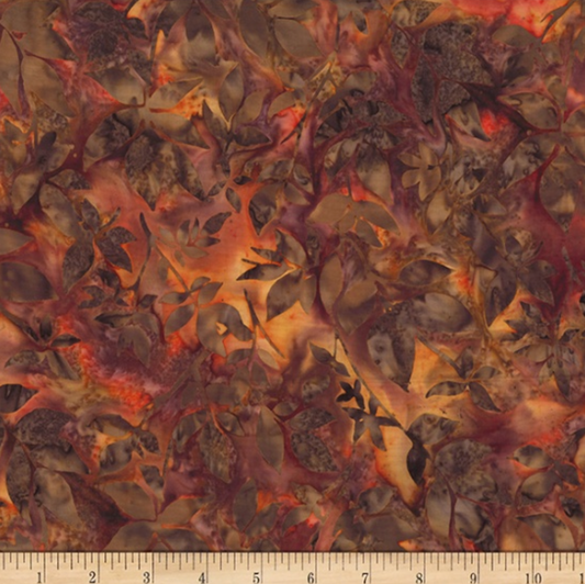 Bali Batik ~ Distressed Leaves ~ V2550 160 Spice