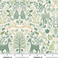 Foxwood ~ Dawn Nature Trail Green on Cream ~ MU-015-G