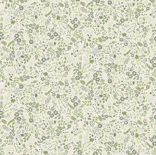 Foxwood ~ Wildflower Green on Cream ~ MU-017-GQ