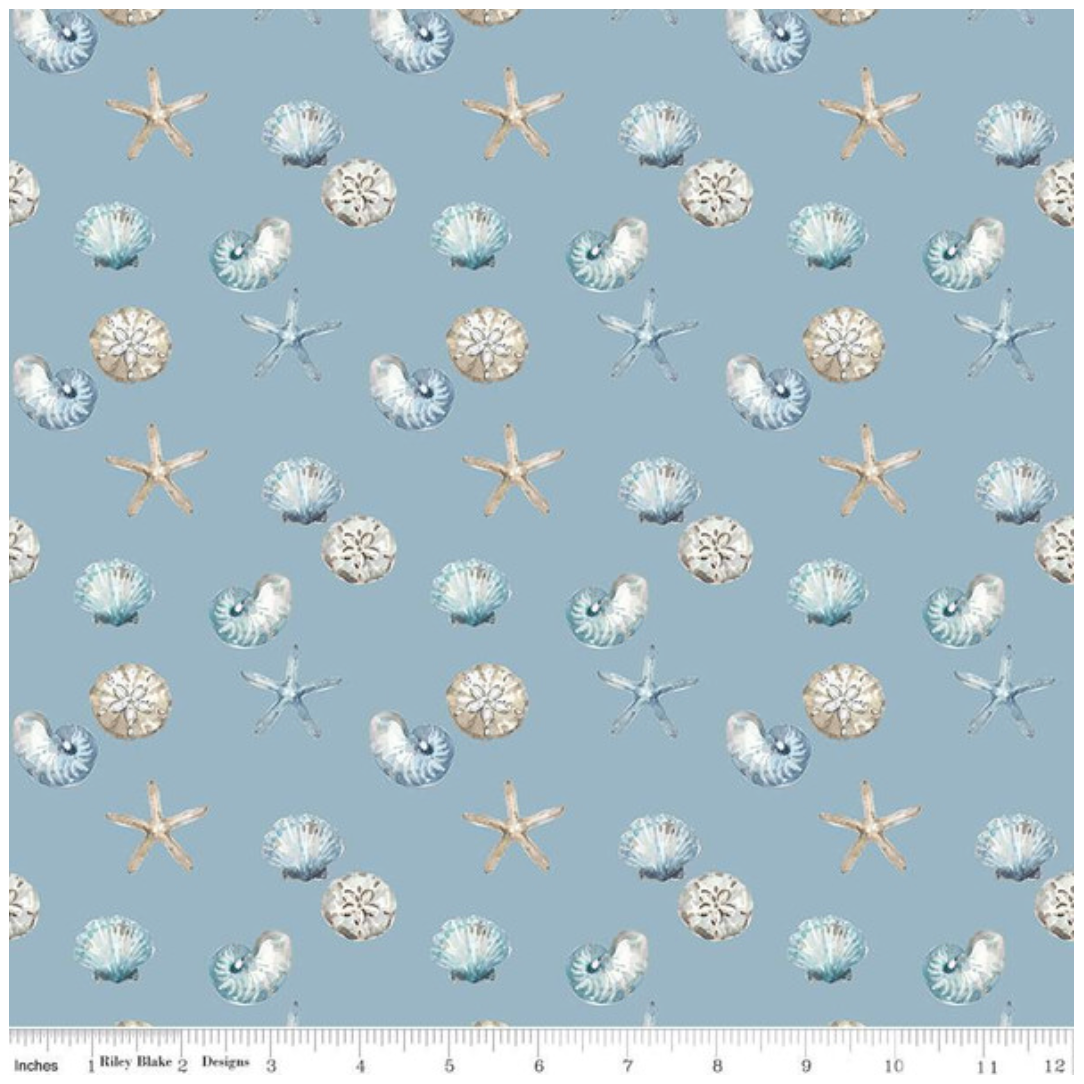 Blue Escape Coastal ~ Shell Toss ~ C14513 Blue