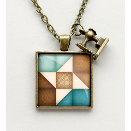 Patchwork Pendants | Square Friendship Star Quilt Block Necklace