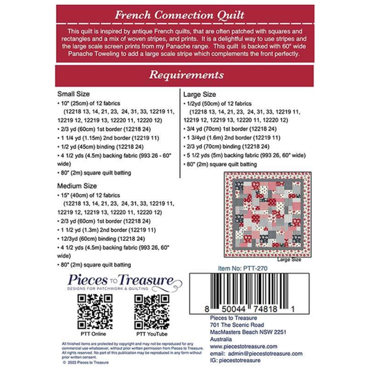 Pieces to Treasure ~ French Connection Quilt Pattern