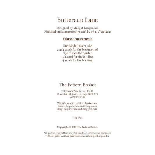 The Pattern Basket ~ Buttercup Lane Quilt Pattern