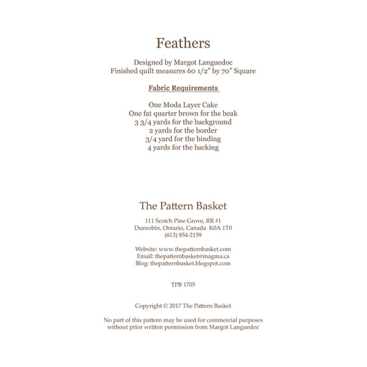 The Pattern Basket ~ Feathers Quilt Pattern