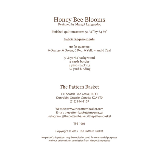 The Pattern Basket ~ Honey Bee Blossoms Quilt Pattern