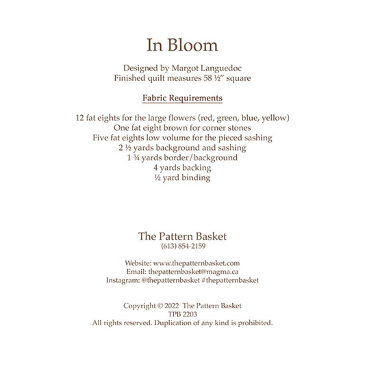 The Pattern Basket ~ In Bloom Quilt Pattern