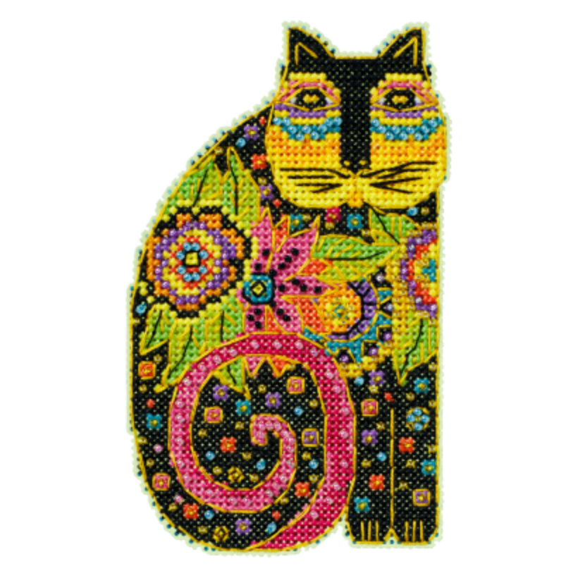 2024 Laurel Burch ~ Blossoming Feline Cross Stitch Kit