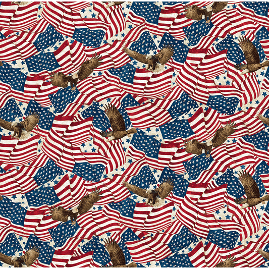 Stars and Stripes 12 ~ Poppies ~ 27013 11 Cream Multi