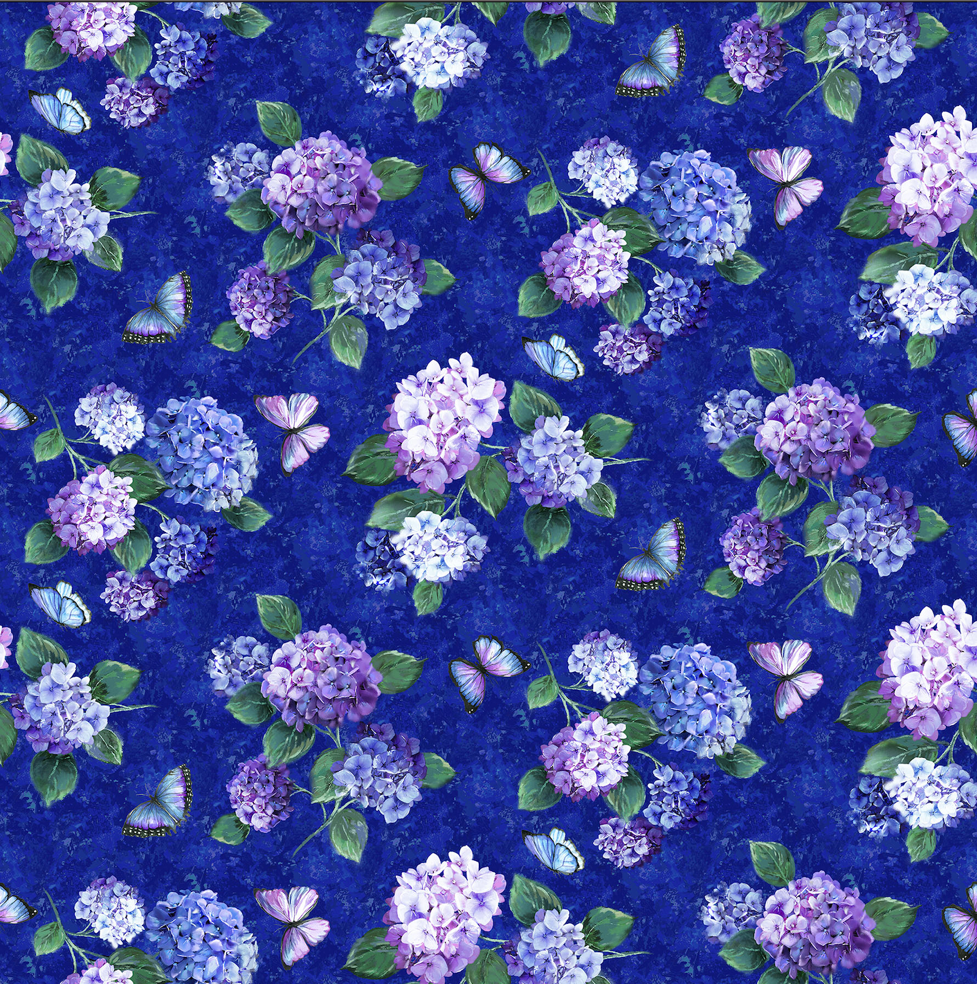 Rhapsody in Blue ~ Hydrangea Toss ~ 27069 44 Blue Multi