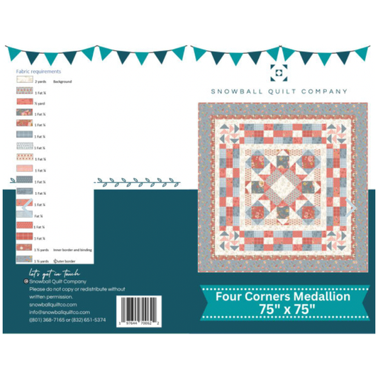 Snowball Quilt Company | Four Corners Medallion Quilt Pattern