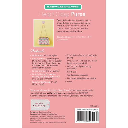 Zakka Workshop | Heart Clasp Purse Rose Gold