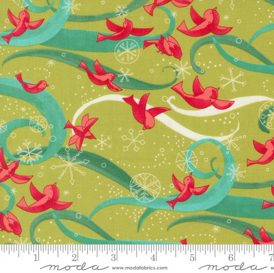 Winterly ~ Birds with Ribbons ~ 48761 12 Chartreuse