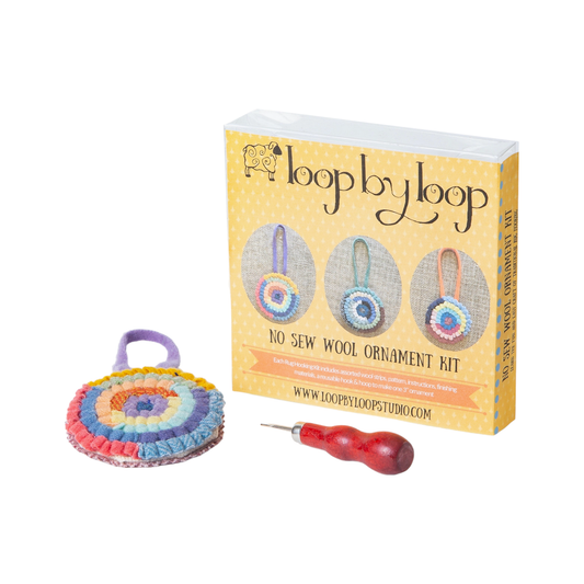 Rug Hooking Kit - Make One 3 Inch No Sew 100% Wool Ornament