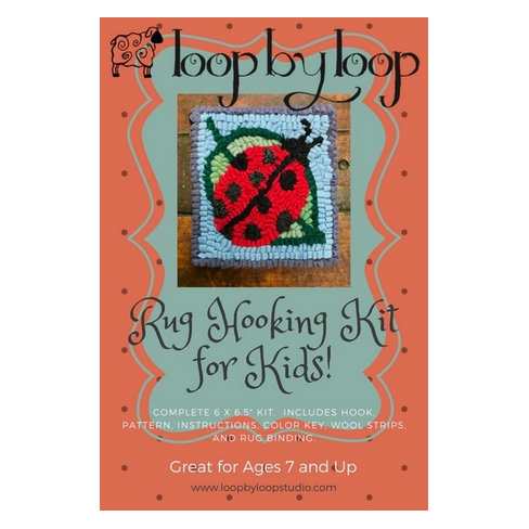 Rug Hooking Kit - Kid Friendly Fiber Art Kit - Ladybug