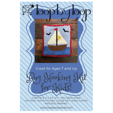 Rug Hooking Kit - Kid Friendly Fiber Art Kit - Sail Away