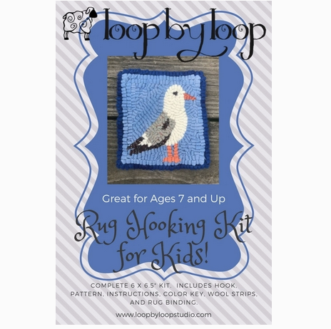 Rug Hooking Kit - Kid Friendly Fiber Art Kit - Seagull