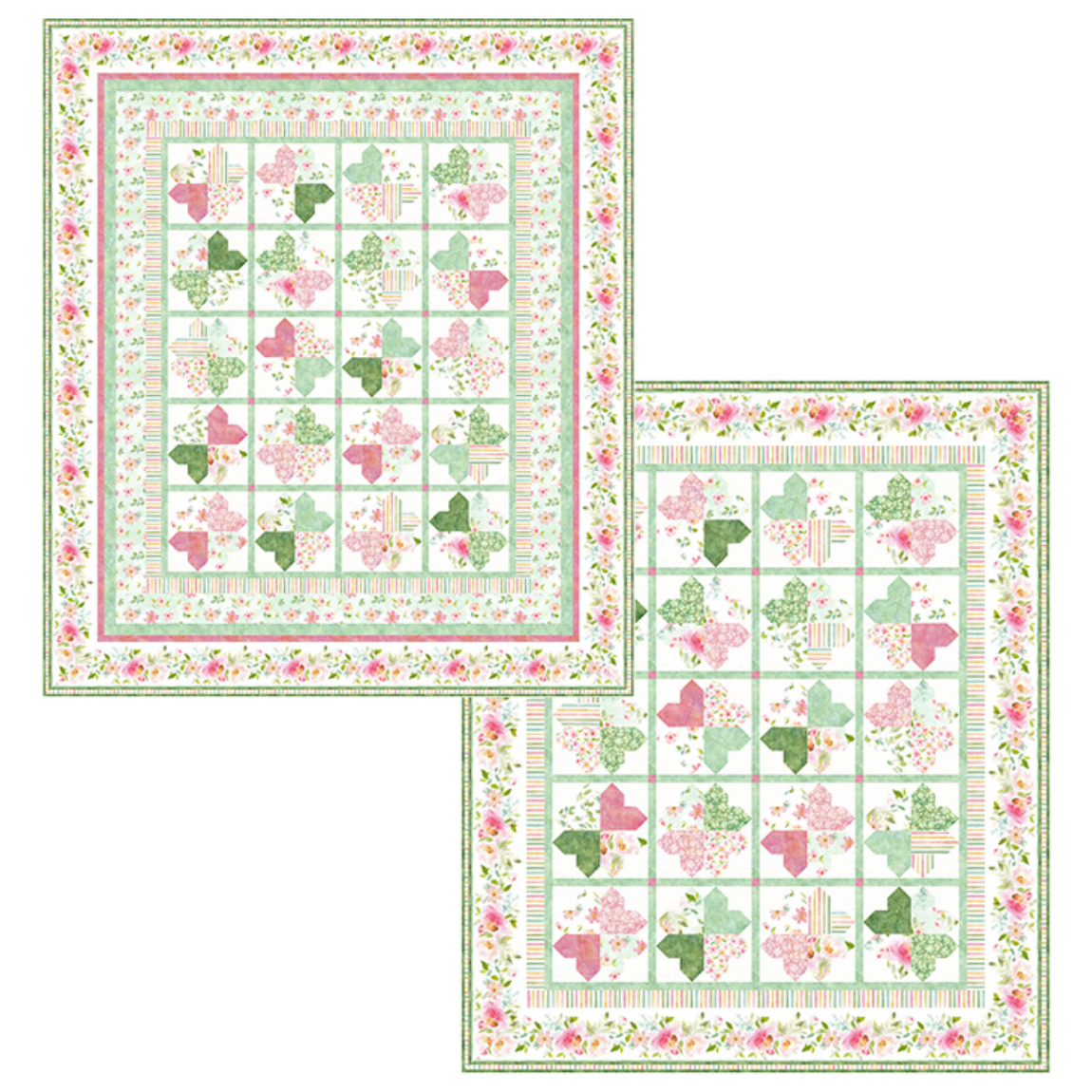 The Fabric Addict ~ Heart Flowers Quilt Pattern