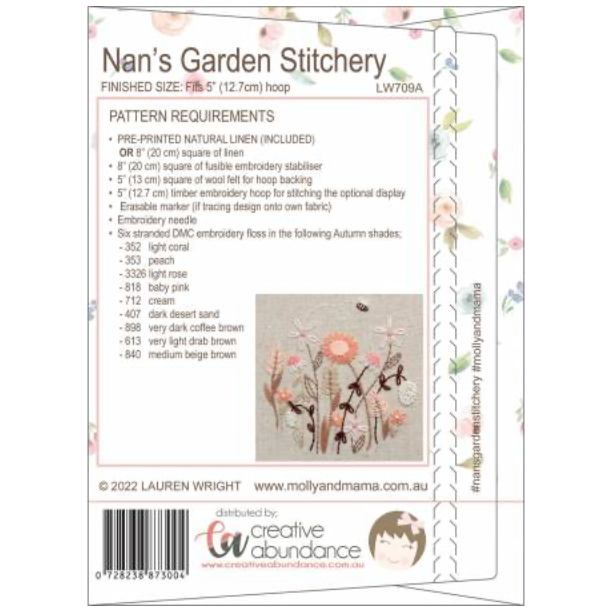 Molly & Mama | Nan's Garden Stitchery Pattern - Autumn Shades