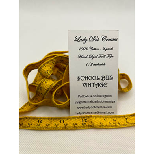 Lady Dot Creates ~ School Bus Vintage ½" Twill Tape