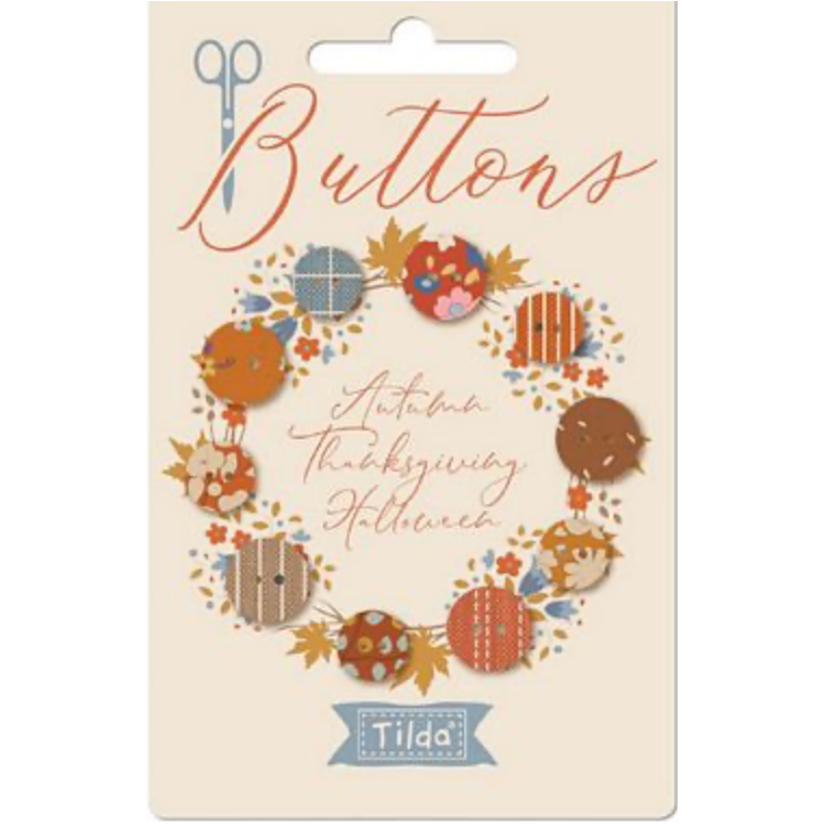 Tilda ~ Creating Memories ~ Autumn Buttons 5pcs 10mm and 12mm TIL400064