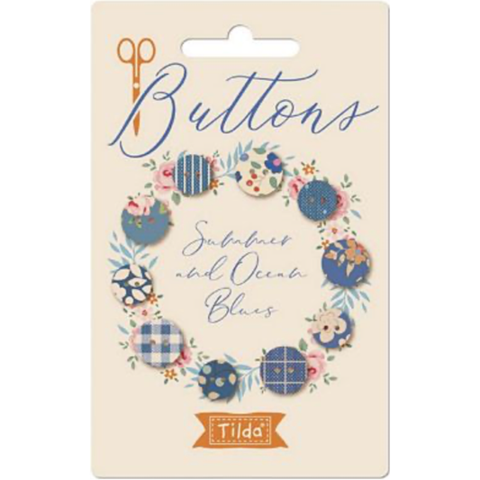 Tilda ~ Creating Memories ~ Summer Buttons 5pcs 10mm and 12mm TIL400063