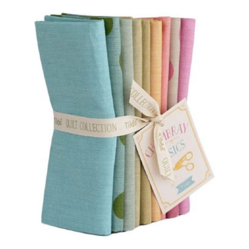 Tilda ~ Creating Memories ~ Fat Quarter Bundle ~ Seasonal Chambray Basics ~ Spring Pastels TIL300218