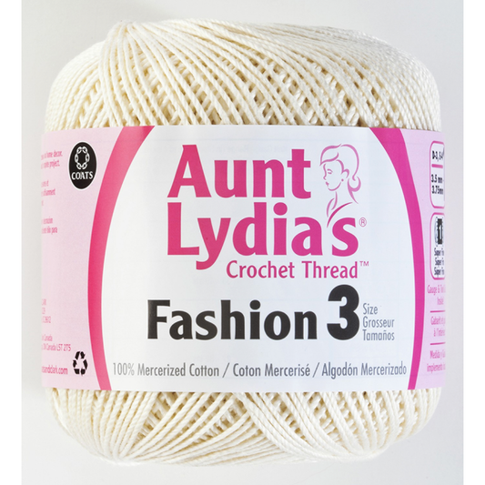 Aunt Lydia Fashion Crochet Thread Size 3 | Bridal White