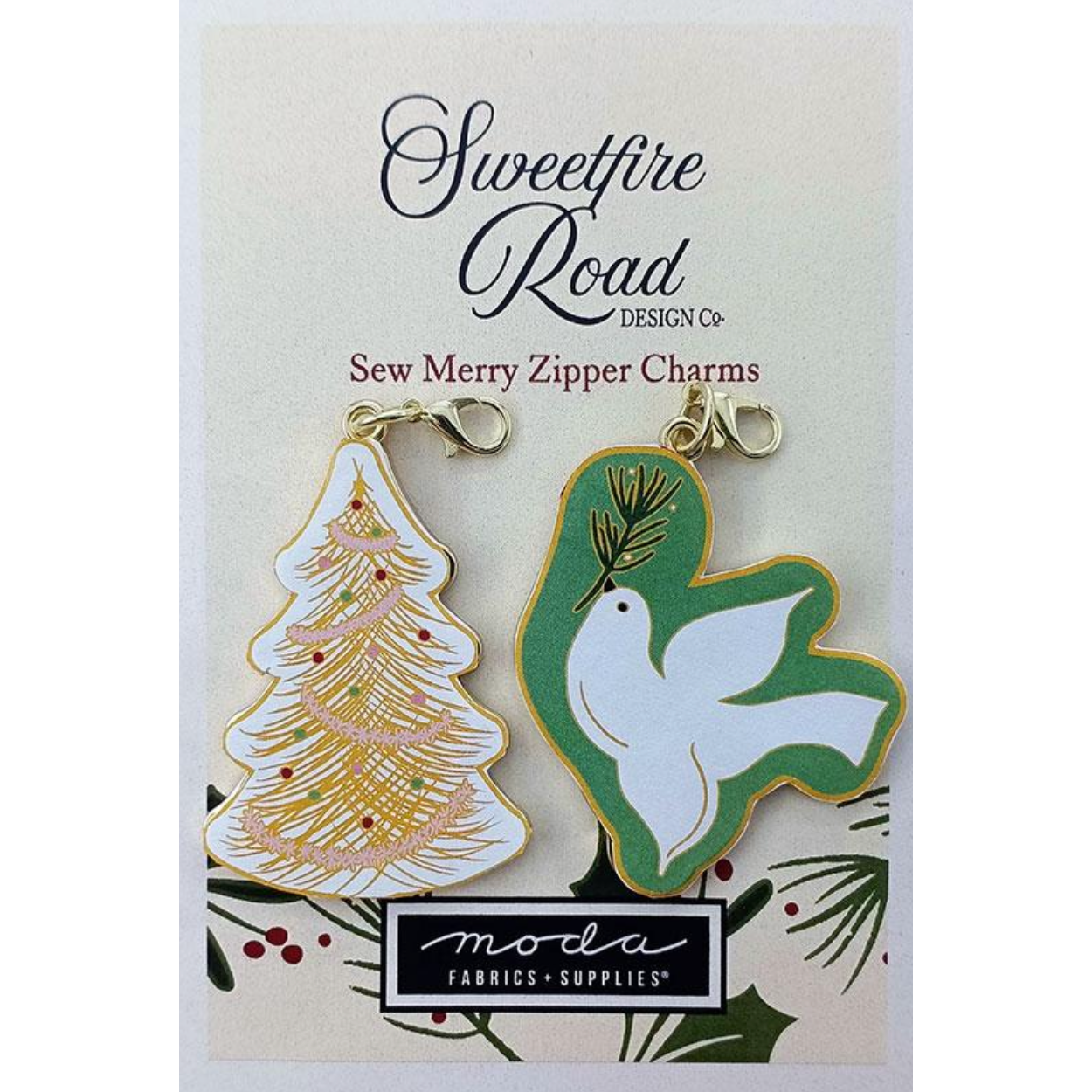 Sweetfire Road Zipper Charms ~ Tree and Dove