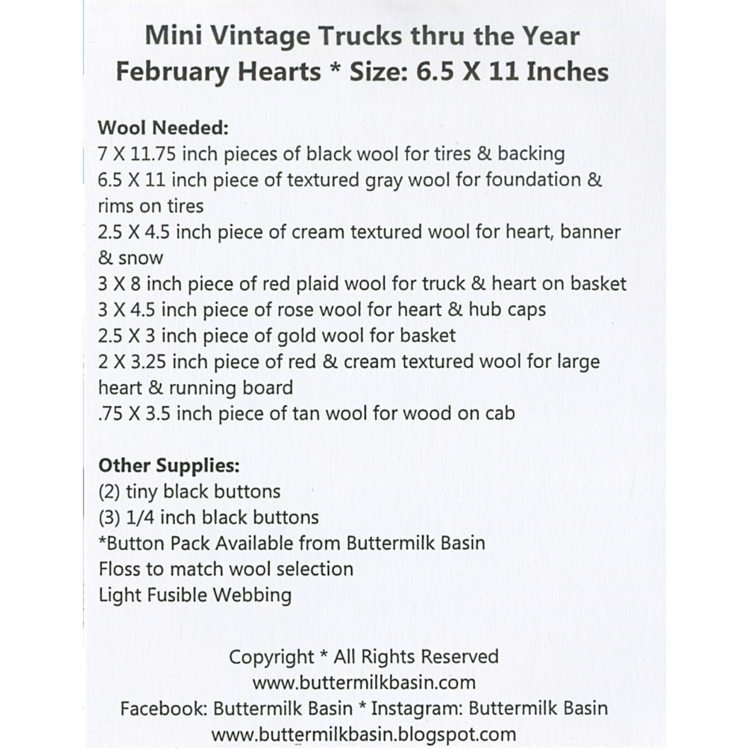 Buttermilk Basin ~ Mini Vintage Trucks Thru the Year - February