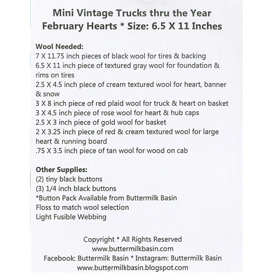 Buttermilk Basin ~ Mini Vintage Trucks Thru the Year - February