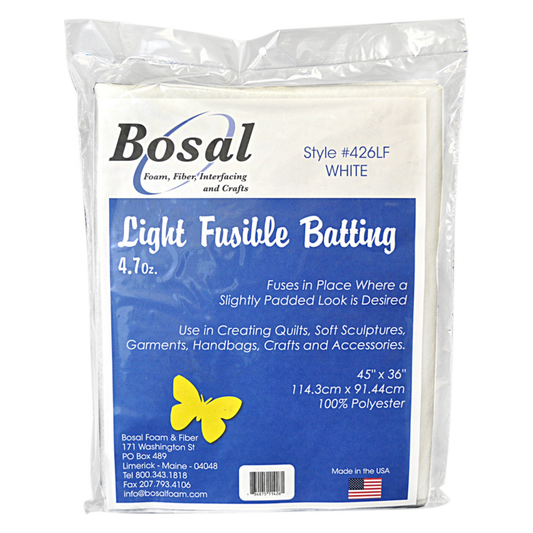 Bosal ~ Single Sided Light Fusible Batting 4.7oz 45in x 36in